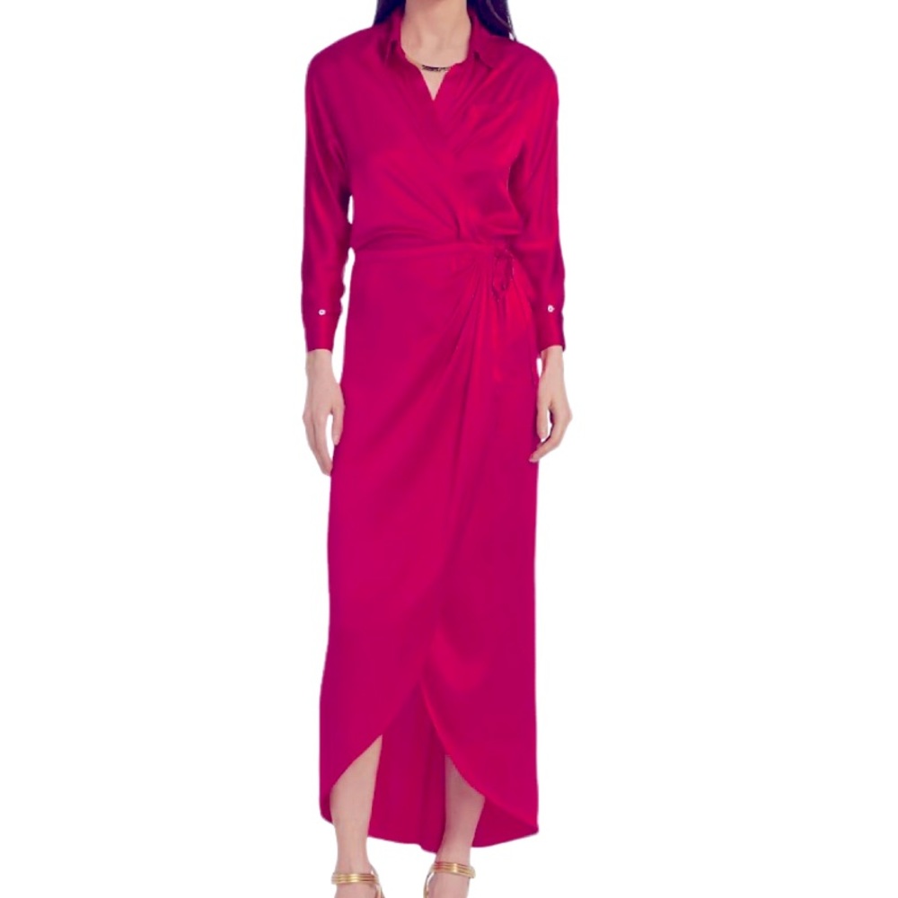 NWT TWP Raspberry Nights at Hotel Du Cap Silk Wrap Dress - Sz M